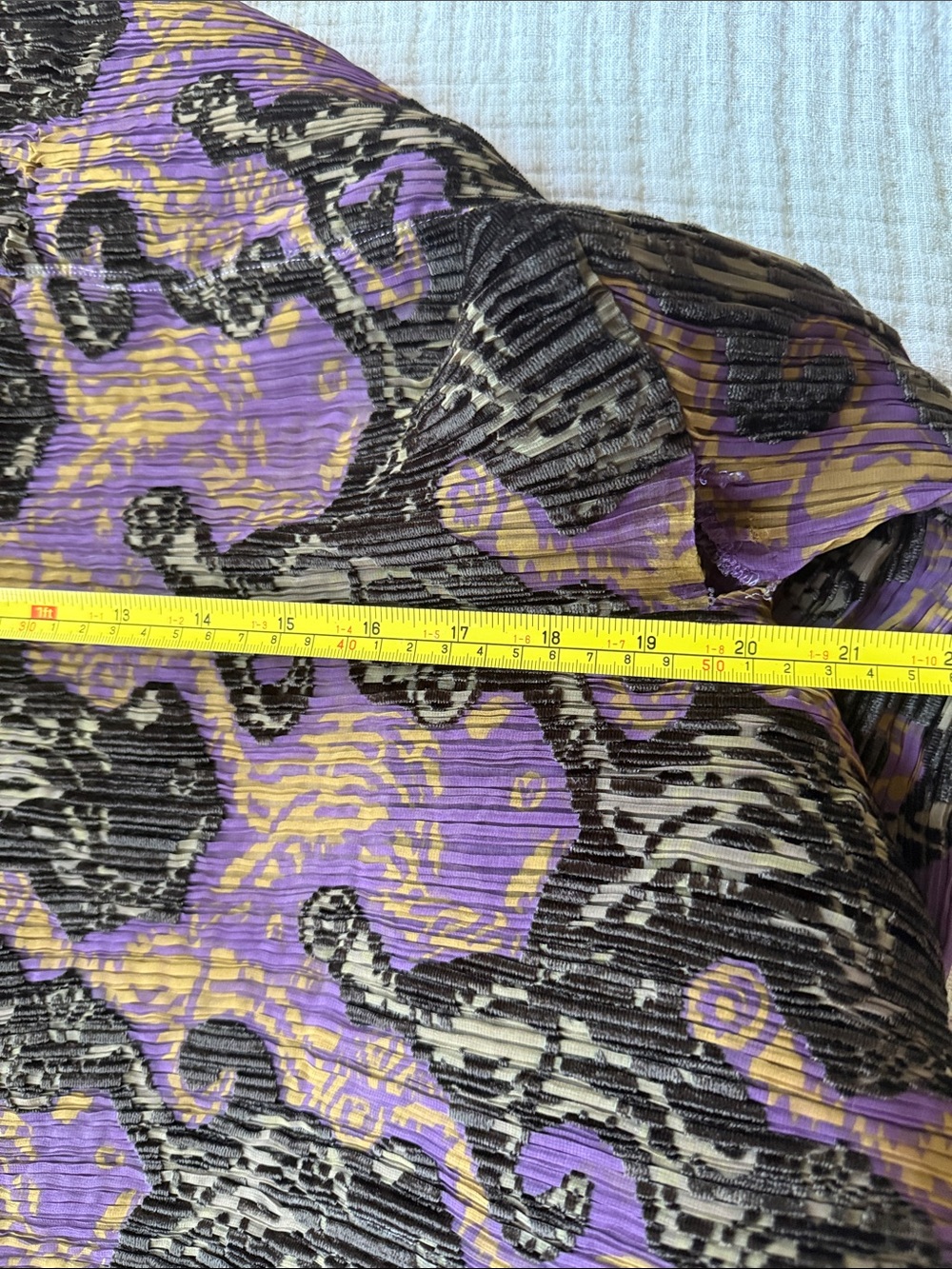 Issey Miyake Draped Pleated Shrug in Purple, Black and Gold - Picture 6 of 6